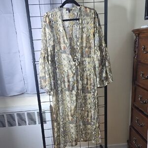 Kendall & Kylie Multicolor Snake Print Kimono